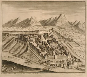 Bellunon kartta, Les Villes de Venetie, 1704, julkaisija Pierre Mortier Amsterdamissa